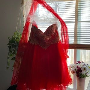 Crimson Red Homecoming Dress
